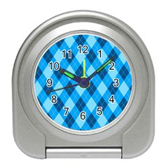 Plaid Pattern Travel Alarm Clocks by Valentinaart