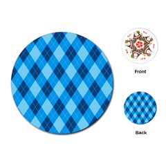 Plaid Pattern Playing Cards (round)  by Valentinaart