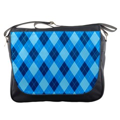 Plaid Pattern Messenger Bags by Valentinaart