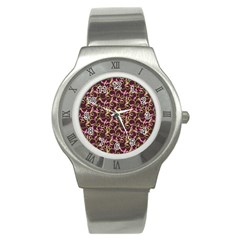 Plaid pattern Stainless Steel Watch