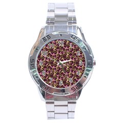 Plaid pattern Stainless Steel Analogue Watch