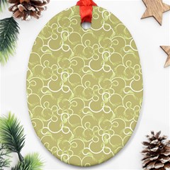 Plaid pattern Oval Ornament (Two Sides)