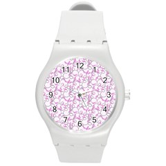 Plaid pattern Round Plastic Sport Watch (M)