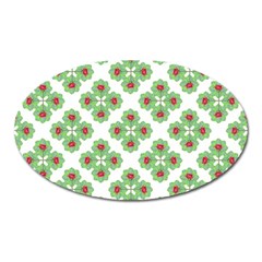 Floral Collage Pattern Oval Magnet by dflcprints