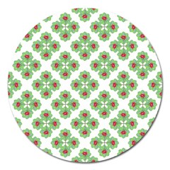 Floral Collage Pattern Magnet 5  (round) by dflcprints