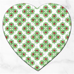 Floral Collage Pattern Jigsaw Puzzle (heart) by dflcprints