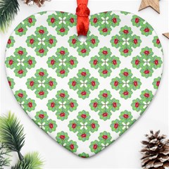 Floral Collage Pattern Heart Ornament (two Sides) by dflcprints