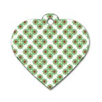 Floral Collage Pattern Dog Tag Heart (One Side) Front