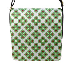 Floral Collage Pattern Flap Messenger Bag (l)  by dflcprints