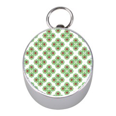 Floral Collage Pattern Mini Silver Compasses by dflcprints