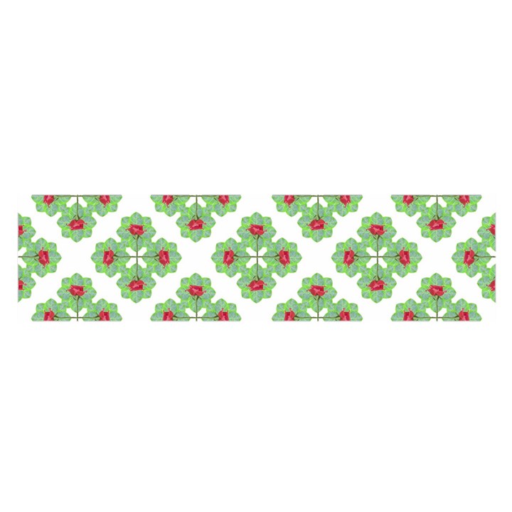 Floral Collage Pattern Satin Scarf (Oblong)