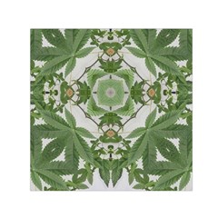 Marijuana Leaf Pattern Small Satin Scarf (square) by getstonedinstyle