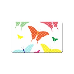 Beautiful Colorful Polka Dot Butterflies Clipart Magnet (Name Card)