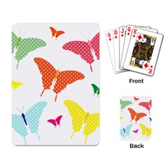 Beautiful Colorful Polka Dot Butterflies Clipart Playing Card