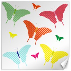 Beautiful Colorful Polka Dot Butterflies Clipart Canvas 12  x 12  