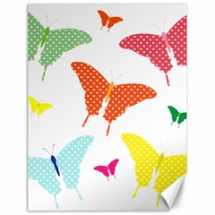 Beautiful Colorful Polka Dot Butterflies Clipart Canvas 18  x 24  