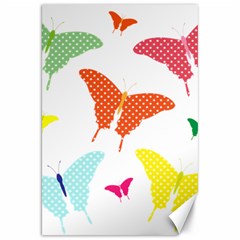 Beautiful Colorful Polka Dot Butterflies Clipart Canvas 20  x 30  