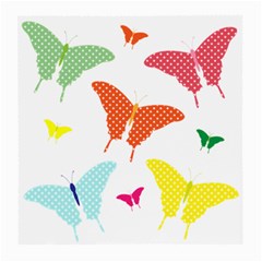 Beautiful Colorful Polka Dot Butterflies Clipart Medium Glasses Cloth (2-Side)