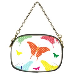 Beautiful Colorful Polka Dot Butterflies Clipart Chain Purses (One Side) 