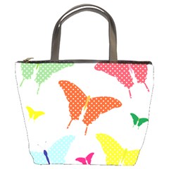 Beautiful Colorful Polka Dot Butterflies Clipart Bucket Bags