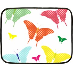 Beautiful Colorful Polka Dot Butterflies Clipart Fleece Blanket (Mini)