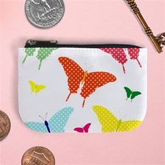 Beautiful Colorful Polka Dot Butterflies Clipart Mini Coin Purses