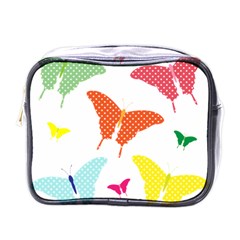 Beautiful Colorful Polka Dot Butterflies Clipart Mini Toiletries Bags