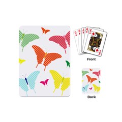 Beautiful Colorful Polka Dot Butterflies Clipart Playing Cards (Mini) 