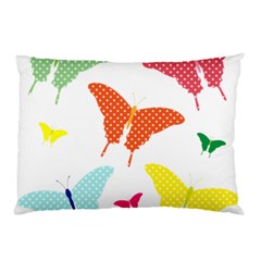 Beautiful Colorful Polka Dot Butterflies Clipart Pillow Case (Two Sides)