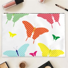 Beautiful Colorful Polka Dot Butterflies Clipart Cosmetic Bag (XXL) 