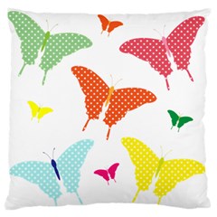 Beautiful Colorful Polka Dot Butterflies Clipart Standard Flano Cushion Case (One Side)