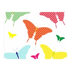 Beautiful Colorful Polka Dot Butterflies Clipart Double Sided Flano Blanket (Mini) 