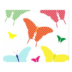 Beautiful Colorful Polka Dot Butterflies Clipart Double Sided Flano Blanket (Large) 