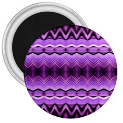 Purple Pink Zig Zag Pattern 3  Magnets