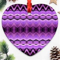 Purple Pink Zig Zag Pattern Ornament (Heart)