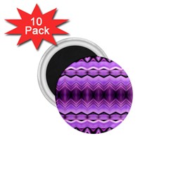 Purple Pink Zig Zag Pattern 1.75  Magnets (10 pack) 