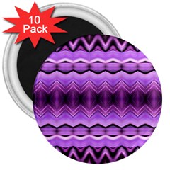 Purple Pink Zig Zag Pattern 3  Magnets (10 pack) 