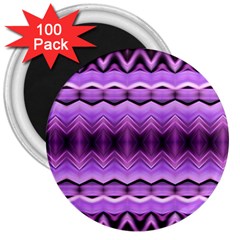 Purple Pink Zig Zag Pattern 3  Magnets (100 pack)