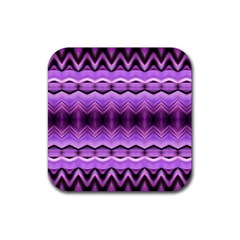 Purple Pink Zig Zag Pattern Rubber Coaster (Square) 