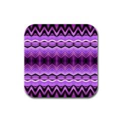 Purple Pink Zig Zag Pattern Rubber Square Coaster (4 pack) 