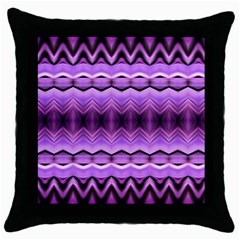 Purple Pink Zig Zag Pattern Throw Pillow Case (Black)