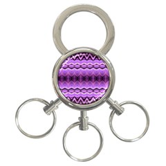 Purple Pink Zig Zag Pattern 3-Ring Key Chains