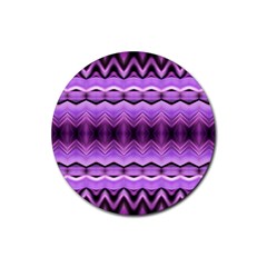 Purple Pink Zig Zag Pattern Rubber Coaster (Round) 