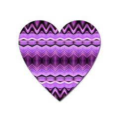 Purple Pink Zig Zag Pattern Heart Magnet