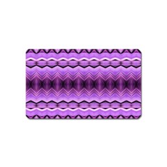 Purple Pink Zig Zag Pattern Magnet (Name Card)