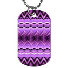 Purple Pink Zig Zag Pattern Dog Tag (One Side)