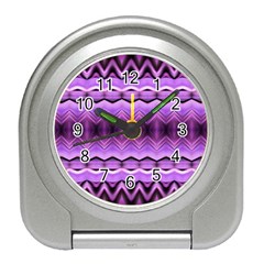 Purple Pink Zig Zag Pattern Travel Alarm Clocks