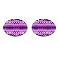 Purple Pink Zig Zag Pattern Cufflinks (Oval)