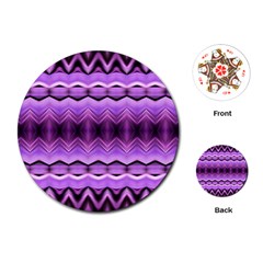 Purple Pink Zig Zag Pattern Playing Cards (Round) 