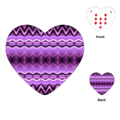 Purple Pink Zig Zag Pattern Playing Cards (Heart) 